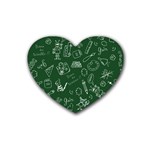 back to school doodles Rubber Coaster (Heart)