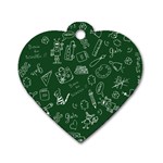 back to school doodles Dog Tag Heart (Two Sides)