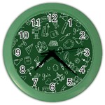 back to school doodles Color Wall Clock