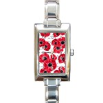 love poppies Rectangle Italian Charm Watch