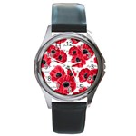 love poppies Round Metal Watch