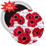 love poppies 3  Magnet (10 pack)