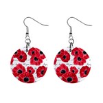 love poppies 1  Button Earrings