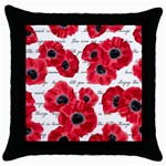 love poppies Throw Pillow Case (Black)