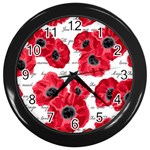 love poppies Wall Clock (Black)