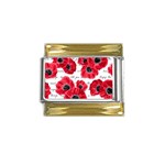 love poppies Gold Trim Italian Charm (9mm)