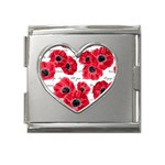 love poppies Mega Link Heart Italian Charm (18mm)