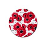 love poppies Rubber Round Coaster (4 pack)