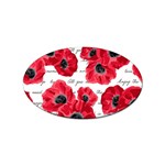 love poppies Sticker Oval (10 pack)