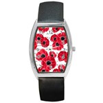 love poppies Barrel Style Metal Watch