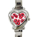 love poppies Heart Italian Charm Watch