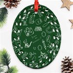 back to school doodles Ornament (Oval Filigree)