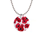 love poppies 1  Button Necklace