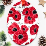 love poppies Oval Ornament (Two Sides)