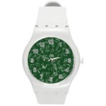 back to school doodles Round Plastic Sport Watch (M)