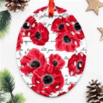 love poppies Oval Filigree Ornament (Two Sides)