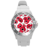 love poppies Round Plastic Sport Watch (L)