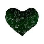 back to school doodles Standard 16  Premium Heart Shape Cushion 