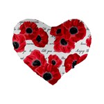 love poppies Standard 16  Premium Heart Shape Cushion 