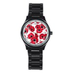 love poppies Stainless Steel Round Watch