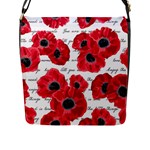 love poppies Flap Closure Messenger Bag (L)