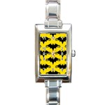 yellow bats Rectangle Italian Charm Watch