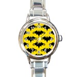 yellow bats Round Italian Charm Watch