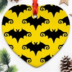 yellow bats Ornament (Heart)