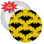 yellow bats 3  Button (10 pack)