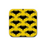 yellow bats Rubber Coaster (Square)