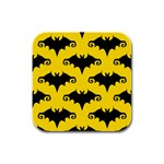 yellow bats Rubber Square Coaster (4 pack)