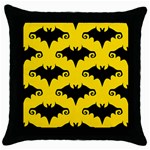 yellow bats Throw Pillow Case (Black)