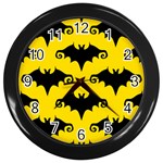 yellow bats Wall Clock (Black)