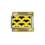 yellow bats Gold Trim Italian Charm (9mm)