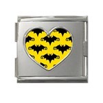 yellow bats Mega Link Heart Italian Charm (18mm)