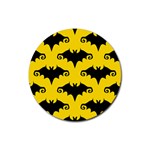 yellow bats Rubber Round Coaster (4 pack)