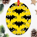 yellow bats Oval Filigree Ornament (Two Sides)