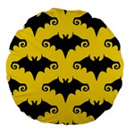 yellow bats Large 18  Premium Round Cushion 