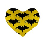 yellow bats Standard 16  Premium Heart Shape Cushion 