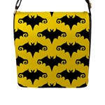 yellow bats Flap Closure Messenger Bag (L)