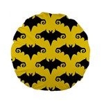 yellow bats Standard 15  Premium Flano Round Cushion 