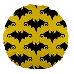 yellow bats Large 18  Premium Flano Round Cushion 