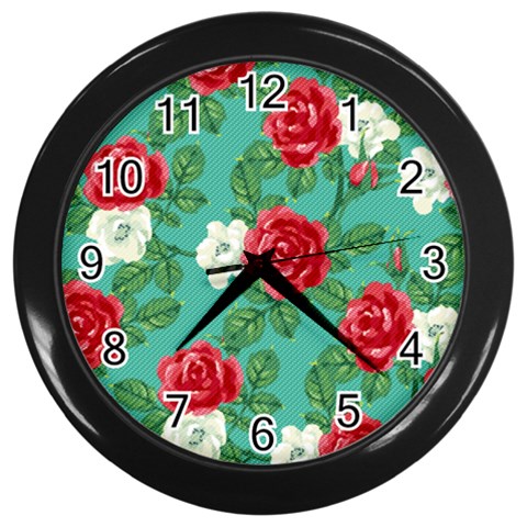 fa_texture36 Wall Clock (Black) from ArtsNow.com Front