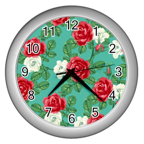 fa_texture36 Wall Clock (Silver) from ArtsNow.com Front