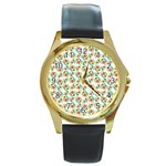 fa_texture37 Round Gold Metal Watch