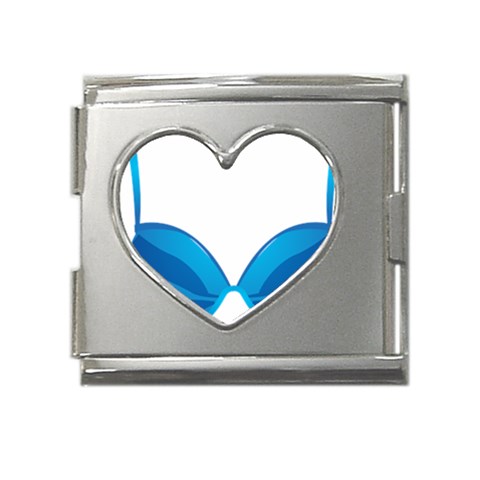 swim Mega Link Heart Italian Charm (18mm) from ArtsNow.com Front