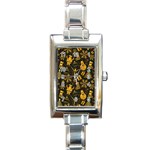 Gold snowman Rectangle Italian Charm Watch