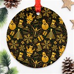 Gold snowman Ornament (Round)