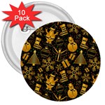 Gold snowman 3  Button (10 pack)