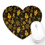 Gold snowman Heart Mousepad